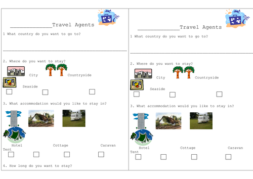 role play - travel agents'