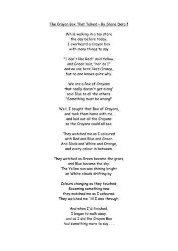 Poem for PSHE - Friendship