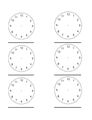 Worksheets Blank Clock Face Worksheet Printable blank clock faces by heather2209 teaching resources tes