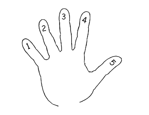 Numberline 1-10 hands
