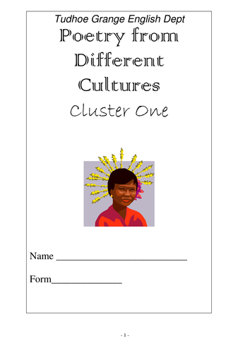 Poems from different Cultures Cluster 1 Workbook