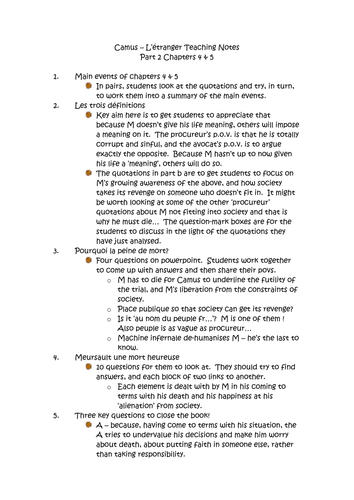 Camus L'Etranger Part 2 Chapters 4 + 5