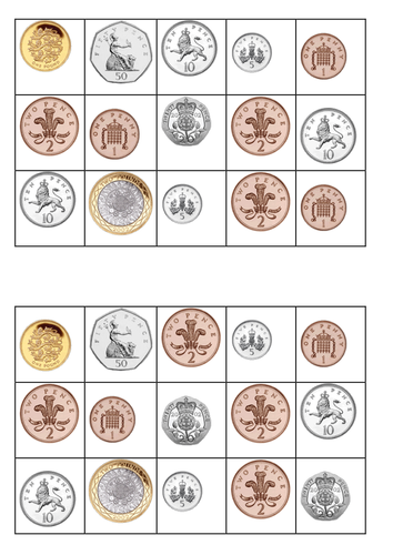 money bingo game by beattied - Teaching Resources - Tes