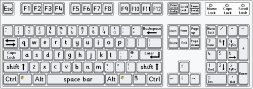 Standard Computer Keyboard Layout With Lower Case Letters | Teaching  Resources