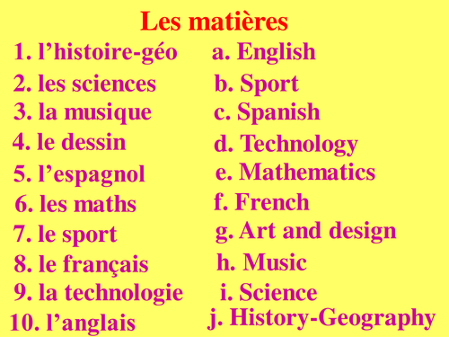 French School Subjects Board Game By Labellaroma Teaching Resources 