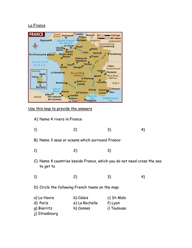 42 geography of france worksheet - Worksheet Live