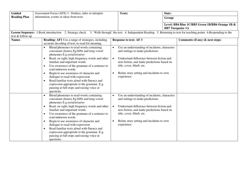 Guided reading records