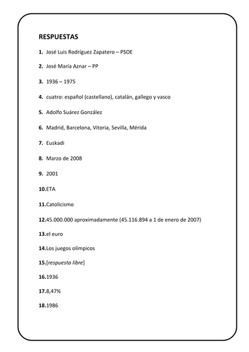 Spanish Politics - El sistema político espanol