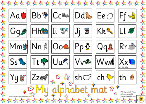 words a-z frequency high or Reversible mat: by Sassoon Cursive Alphabet versions