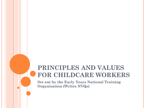 Principles and Values for Childcare Workers