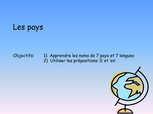 Les pays (en or au)