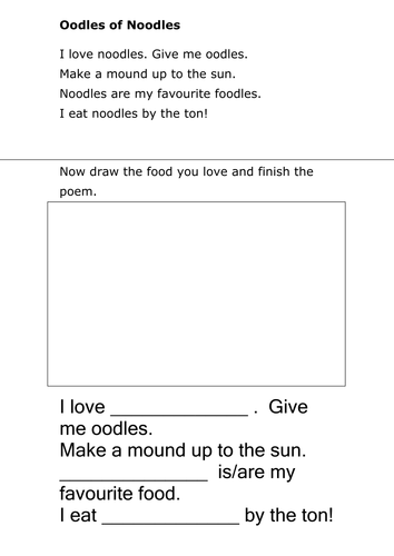 Poem worksheets by loretolady  Teaching Resources