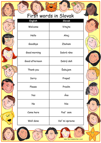 Useful words and phrases in Slovak ~ Ideal for children with a Slovaklian heritage