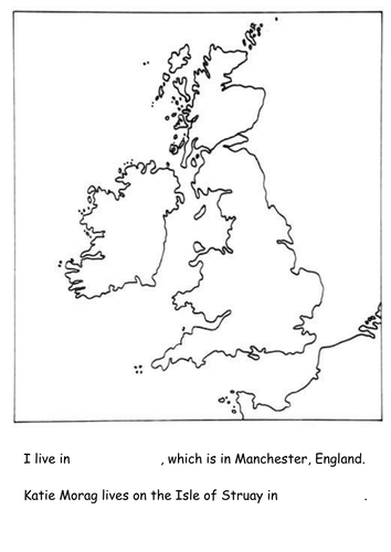 Map Uk Ks1 Katie Morag- simple map of British Isles by lauralu18 - Teaching Resources - TES