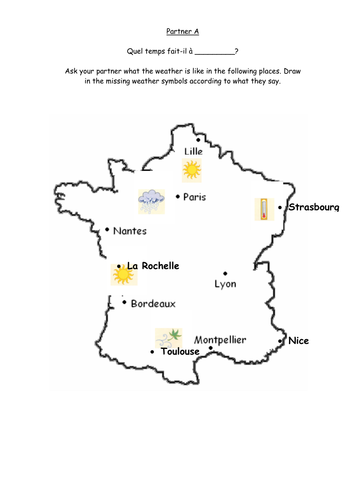 French Weather activities Quel temps fait-il...