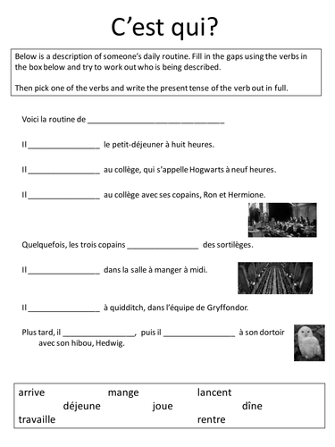 Harry Potter worksheet (er verbs)