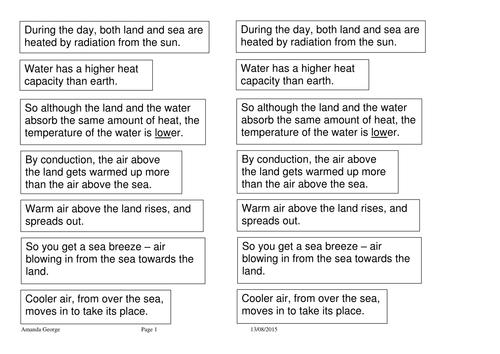 Sea Breezes Sentence Sort