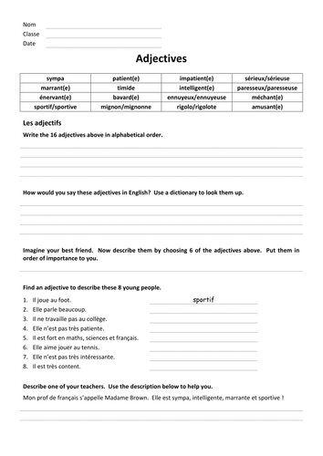 Adjectives | Teaching Resources