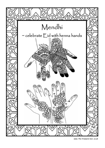 Mehndi, Mendhi or Henna booklet and activitity