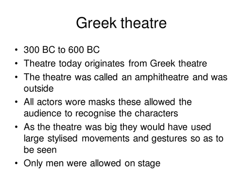 Greek, Theatre across the ages and lesson Plan on cloning
