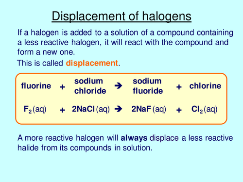 Halogen displacement