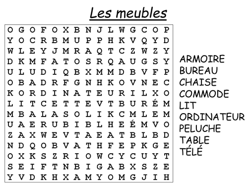 Furniture & Prepositions / Les meubles et prépositions