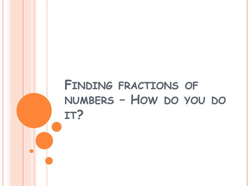 Finding fractions of numbers