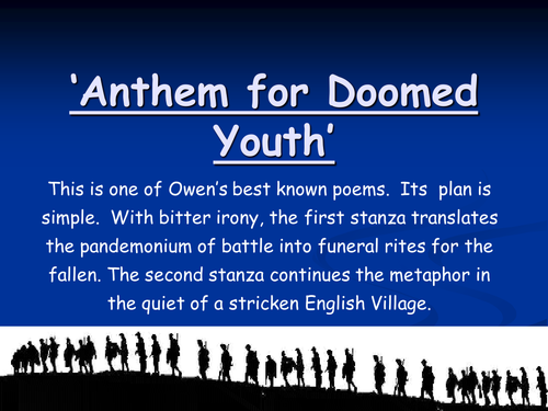 Anthem for Doomed Youth: War Poetry Powerpoint