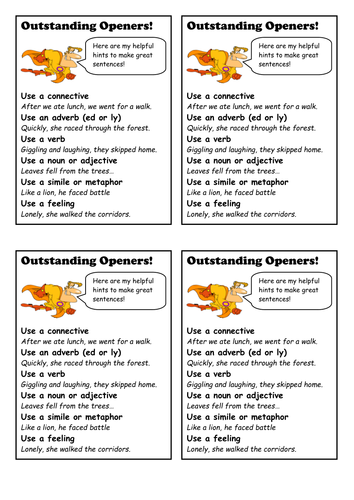 Outstanding openers by mac_moo - Teaching Resources - Tes