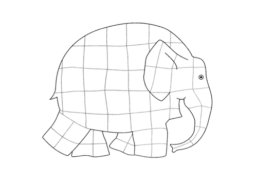 elmer colouring in sheet