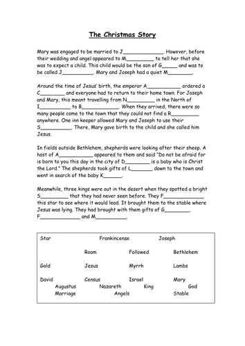 Printables Cloze Worksheets christmas story cloze procedure differentiated by milkandchalk teaching resources tes