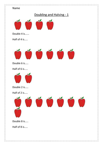 doubling halving worksheet by kellietaylor teaching resources tes