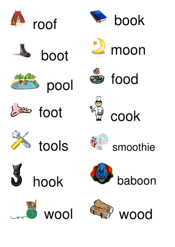 long worksheet phonics a sounds oo oo versus 'oo' (long Sorting short words