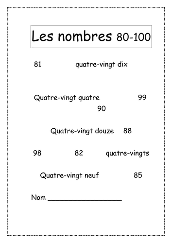Number workbook 80-100