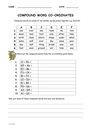 compound words worksheet