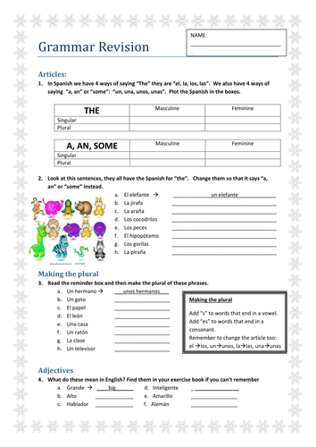 Yr 7 Grammar Revision