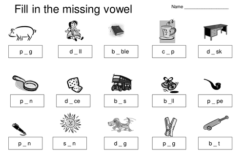 Missing vowels | Teaching Resources