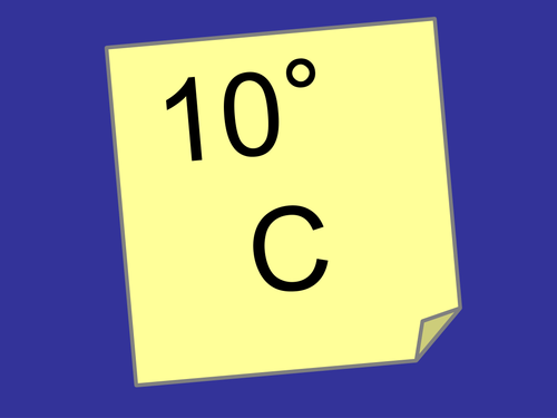 Temperature - reading and marking a scale - starter activity