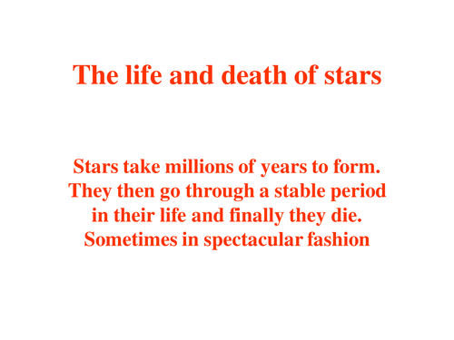 Life and death of stars