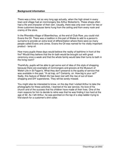 Oracy - Arthur Bickerton's ironmonger shop