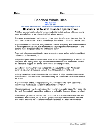 Types of writing - non-fiction - news