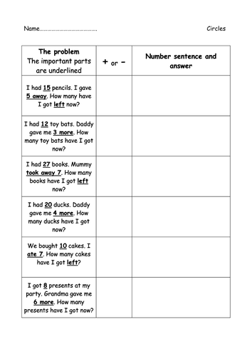 y2 addition and subtraction word problems by lottie81 teaching