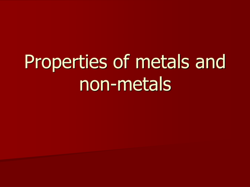 Metals and non-metals PowerPoint