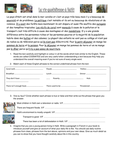 La Vie Quotidienne A Haiti Teaching Resources