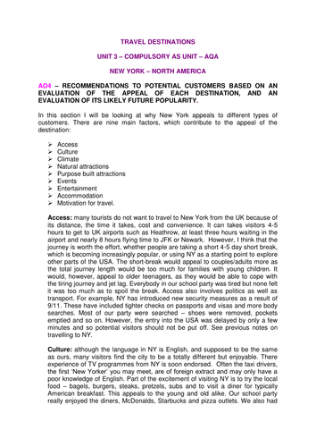 Travel Destinations Case Study