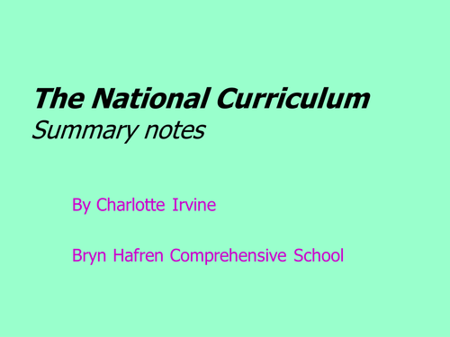 National Curriculum