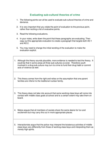 Evaluating subcultural theories of crime