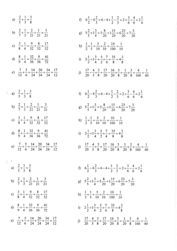 common fractions mistakes ks3 ks4 ages 11 16 teaching resources