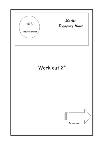 Treasure hunt 'GCSE target C'.Game. KS4 Ages14-16