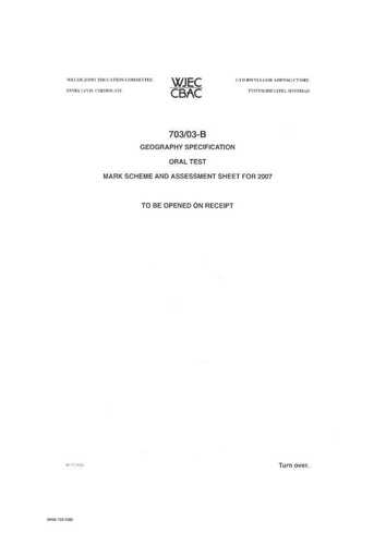 Unit 4 : The Sustainable Development of Tourism